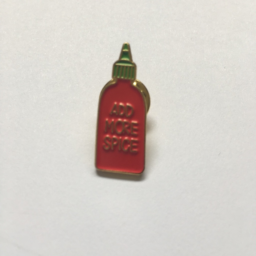 NWT “Add More Spice” hot sauce jar Pin